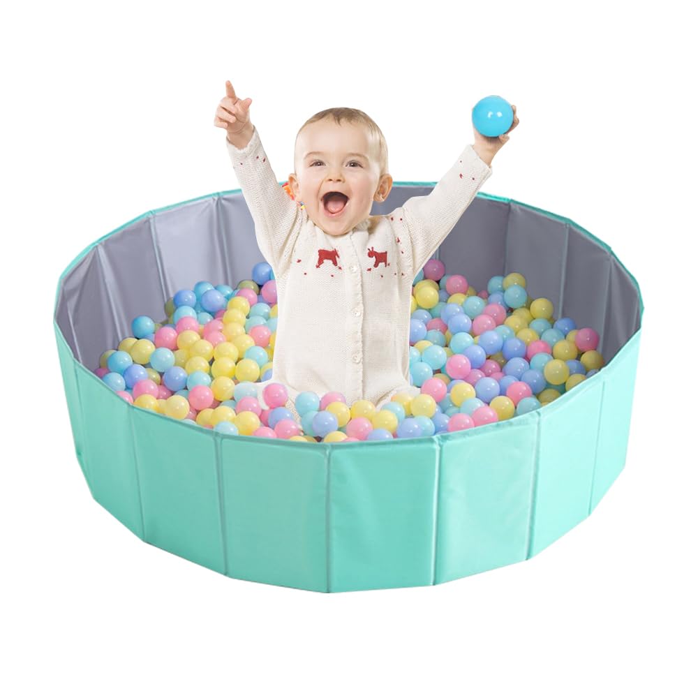 Mineup Ball Pit, 80CM Foldable Baby Ball Pit, Kids Play Ball Pool, Portable Ocean Ball Pit, Playhouse Playpen Ocean Ball Pool for Baby Toddler Boys Girls Indoor Outdoor Nursery Baby Playpen (Blue)