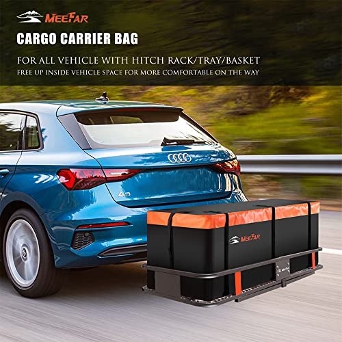 MeeFar Folding Hitch Mount Cargo Carrier Basket 60" X 20" X 6