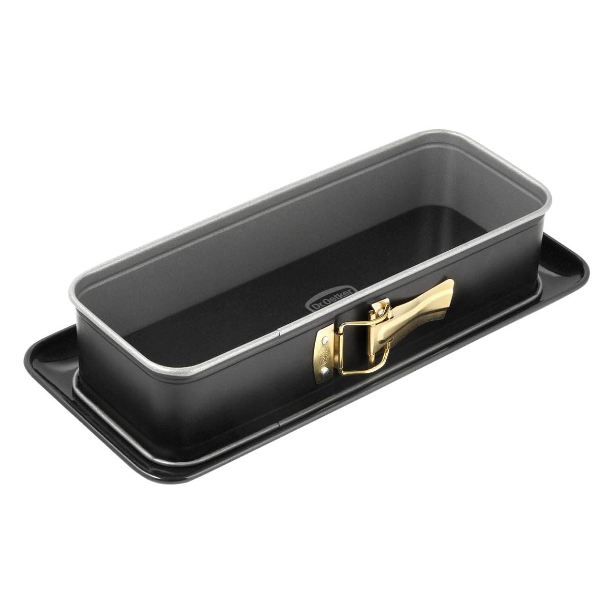 Dr.Oetker Springform rectangular Back-Idee with Server-plate 30x11 cm in black, Enamel, 30 x 11 x 7 cm