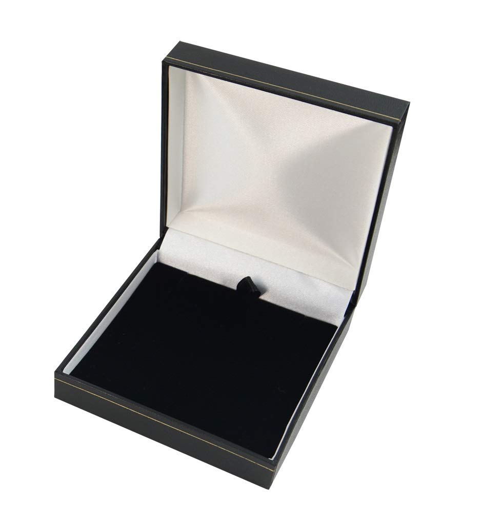 Jewellery Leatherette Pendant Universal Jewellery Box - Jewellers Gift Boxes (Black)