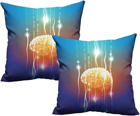 Amazon Zhihdecor ソフト枕カバー ファンタジー サイエンスフィクション エイリアンシップイラスト エクストラトレトレトレトレスタル存在 リアルなufo ペールブルーグレー リビングルームクッション スローピロー W X L 2 Pcs 枕カバー ピローケース