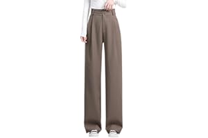 Betusline Women's Wide Leg Pants Business Casual Straight Office Trousers for Women, X-Small-3X-Large