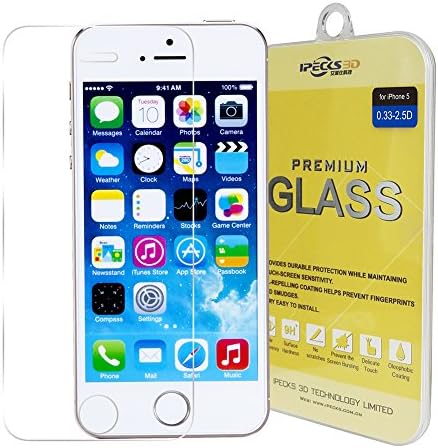 iPhone SE Full Screen Protector Tempered Glass Screen Shield For Apple iPhone SE / 5s / 5 Screen Guard by IPECKS3D