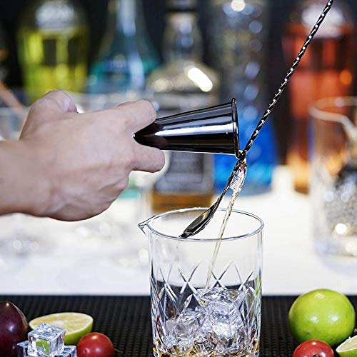 JJZXD Bartender KIT-Edelstahl Bartender-Werkzeuge mit Mischglas, Barlöffel, Sieb Cocktail Shaker Set – Bild 3