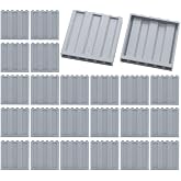 Pasacho Classic Wall Flat Plates Building Bricks, 24pcs Light Grey Panel | Building Block Size 1x6x5, Compatible with Major Brands, MOC Bricks Accessories for House &amp; Castle, Durable ABS Plastic