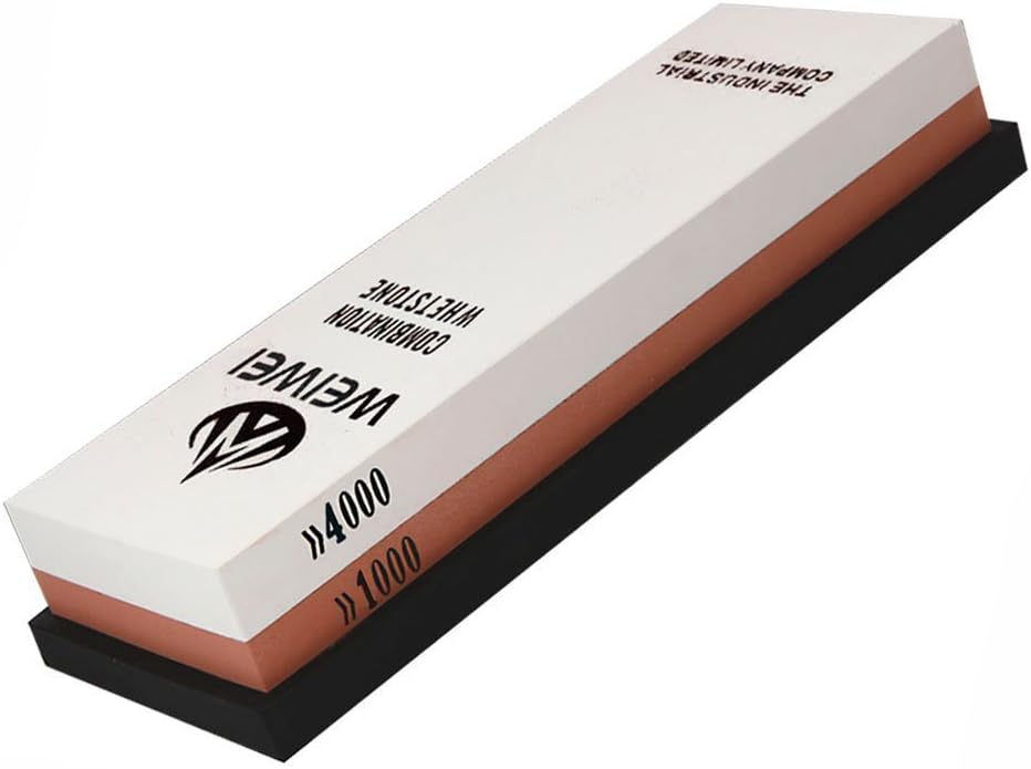 Sharpening Stone 1000/4000 Grit ，Two-Sided Combination Corundum Whetstone with Non-Slip Silicone Holder