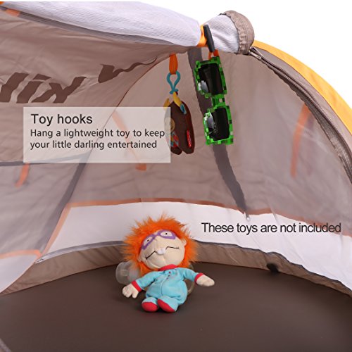 kilofly Baby Toddler (Medium) Instant Pop Up UPF 35+ Travel Beach Tent + 2 Pegs - Thumbnail 4