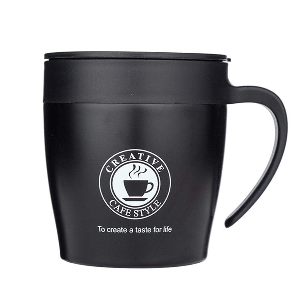 Imported - Insulated Stainless Steel Mug/Cup Reusable Coffee Insulation Keeps Your Beverages Hot/Cold Travel Business Outdoor Travel Office (280 ml, Black)