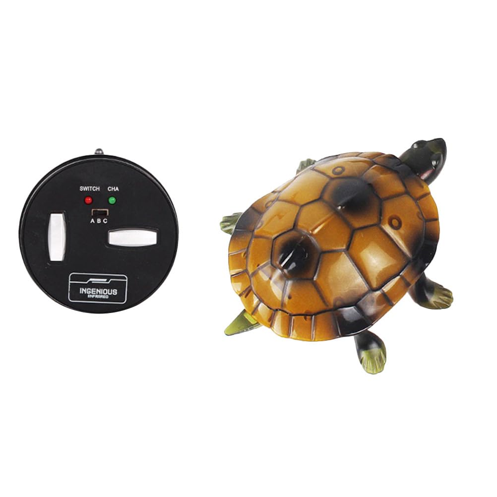 1pc Electric Remote Control Simulation Turtle Toy Walking Action No Battery Required Yellow Early Education Toy