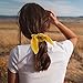Hair Scrunchies with Bow - 6 Pack Elegant Cute Bow Scrunchies for Hair Elasitc Ponytail Holder