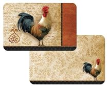 CounterArt Signature Rooster Reversible Placemats, Set of 4