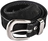 Atitlan Leather Black Suede Leather Money Belt 38