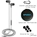 KINVOCA Wired Metal In Ear Earbuds Headphones with Microphone Volume and Case, Bass Stereo Noise Isolating Inear Earphones Ear Buds for Cell Phones, Aluminum Alloy, Carabiner, 3.5mm Jack, Black