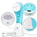 Electric Facial Brush, 3D Vibrating Sonic Waterproof Skin Exfoliating Cleansing System for Body and Face Deep Cleaning, Microdermabrasion Exfoliator with 3 Brush Heads