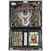 River's Edge Products Playing Cards and Dice Set, 2 Decks of Cards and 5 Dice, Themed Deck of Cards in Tin Case, Unique Novelty Casino Cards for Poker and Gambling Games, Mossy Oak Deer