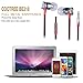 Cootree In-Ear Earphones with Microphone Sport Earbuds Stereo Bass Headphones Flat Cable Silver