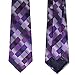 Secdtie Men's Classic Checks Purple Grey Jacquard Woven Silk Tie Necktie