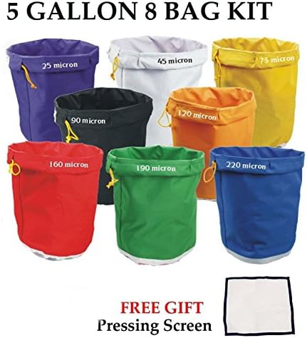 ACM GLOBAL Herbal Ice Bubble Hash Bag Essense Extractor Kit (5 Gallon - 8 Bag Kit)