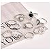 10pcs Vintage Women Mid Ring Set Crown Rhinestone Joint Knuckle Nail Ring Set