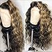 Fureya Ombre Honey Blond Color Glueless Lace Front Wigs Loose Curl Wigs Heat Resistant Synthetic Wedding Wedding Party Wigs 24 inch (1B/27#)
