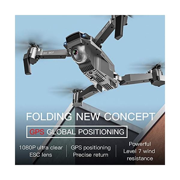Goolsky SG907 5G WiFi 1080P Drohne mit Dual Kamera GPS Optical Flow Positionierung MV-Schnittstelle Follow Me Geste… – Bild 3