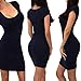 Fedi Summer Women's Cotton Stretch Bodycon Party Cocktail Short Slim Pencil Dress, Blacl, Small
