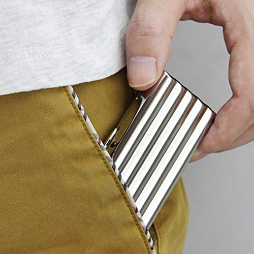 Exttlliy Creative Thin Portable Stainless Steel Pocket Carrying Cigarette Box Case for Holds 10 Regular Size Cigarettes (Not Included Cigarette)