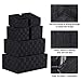 LEAVINSKY Woven Storage Box Basket Bin Container, Black Woven Bin, Stackable Storage Basket, Woven Strap Shelf Organizer, Nylon Storage Basket for Closet, Shelf, Office, 6 Pack, Black …