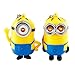 2Pcs Despicable Me Minion Keychain Ring with LED Flashlight, Touch Sound Toy 3D Eyes PVC Figure