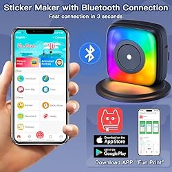 Mini Printer Sticker Printer Print Pod with 6 Rolls
