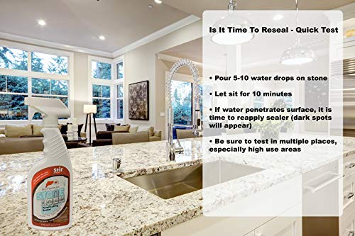 StoneLock Granite Sealer and Protector for Grout Marble Tile Stone Mortar Terrazzo Travertine Limestone Masonry Concrete and Countertops. Invisible barrier against wine juice oil and coffee - 16oz