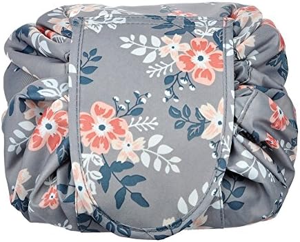 Portable Drawstring Cosmetic Bag Large Capacity Lazy Travel Makeup Pouch magic Toiletry Bag for Womens Girls,Light Gray