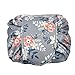 Portable Drawstring Cosmetic Bag Large Capacity Lazy Travel Makeup Pouch magic Toiletry Bag for Womens Girls,Light Gray