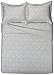 Amazon Brand – Pinzon Paris Printed Egyptian Cotton Sateen 3 Piece Duvet Set - King, Light Gray, Filigree