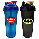 PerfectShaker Hero Series Shaker, Batman/Superman (800ml) Combo