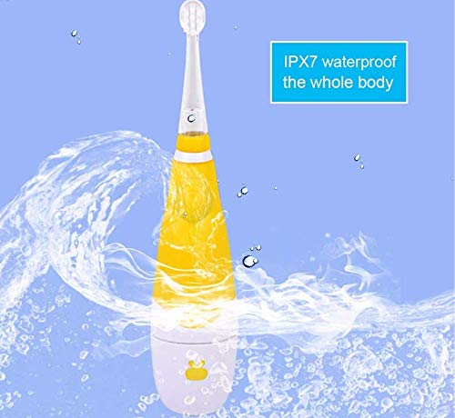 Lucktao First Soniclean Baby Teething Toothbrush Toddles LED Light Waterproof Electric Toothbrush Battery Toothbrushes Oral Care 2 Tooth Brush Heads (green)