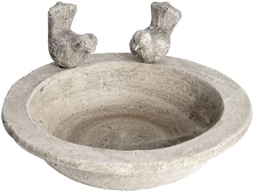 Hill Interiors Small Stone Bird Bath (One Size) (Cream)