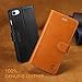 iPhone 7 Case, iPhone 8 Case, SHIELDON Premium Genuine Leather iPhone 8 Wallet Case [Cash and Card Slots] [Kickstand] Magnetic Flip Cover Compatible with iPhone 7 / iPhone 8 - Brown