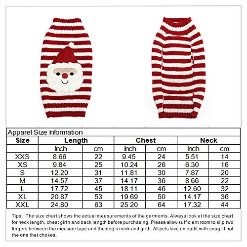 DOGGYZSTYLE Christmas Pet Clothes The Stripe Snowman Sweater The Cat Dog Sweater Pets Jacket Dogs Apparel (S, Red White Snowman)