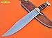 RG-2300 Handmade 440c Stainless Steel 16.4 Inches Bowie Knife - Solid Black Doller Sheet and Leather Hides Handle with Brass Guards