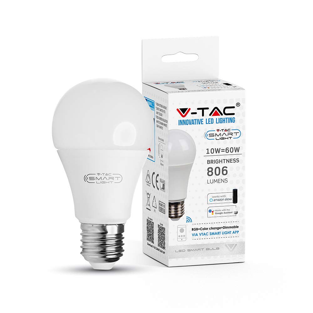 V-tac VT-5119 LED WiFi smart lamp - 10W - RGB+W - E27