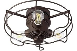 Quorum International 1905-86 I Windmill Fan Collection Compatible Dimmable LED Three Bulb Cage Light Kit I Oiled Bronze Finish I 3000K I Light Kit Only I Ceiling Fan Not Included