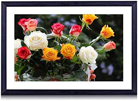 80cmx60cm 木製の黒色のフォトフレーム バラの花のショッピングの装飾 壁掛け 壁飾り 壁ポスター おしゃれ アートパネル 壁の絵 部屋飾り 額縁 インテリア絵画 店 装飾画 ウォールアート