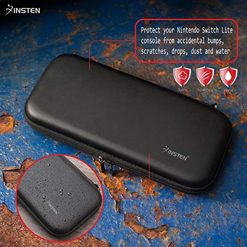 For Nintendo Switch Lite Case, Portable Travel Carrying Case EVA Hard Shell Protective Zip Pouch with Game Card Holder Slots For Switch Lite Edition 2019 New Console & Game Accessories Black by Insten