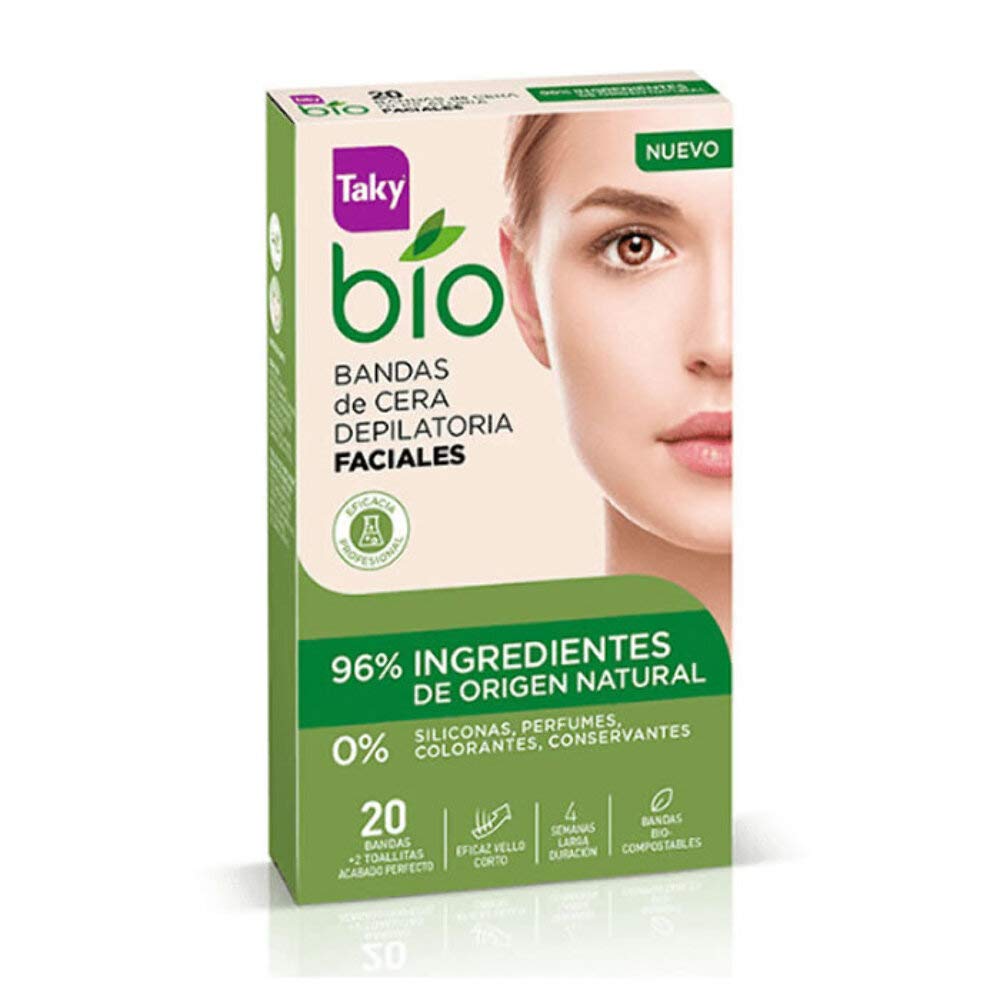 Taky Bio Natural 0% Bandas De Cera Faciales Depilatorias 20 Uds ...