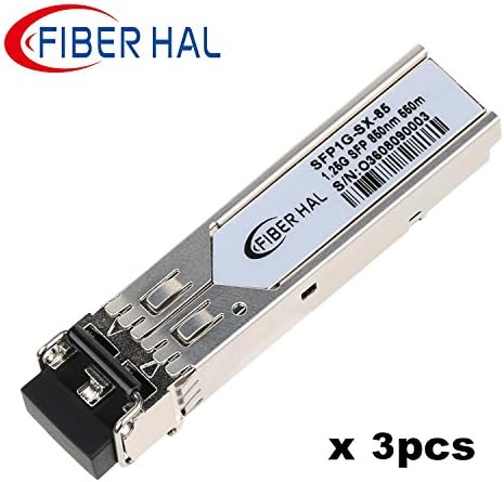 FiberHal for Cisco GLC-SX-MMD, SFP SX Module, MMF Gigabit Mini-GBIC, 1000Base-SX SFP Optic Transceiver, 850nm, Reach 550m, Pack of 3