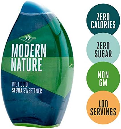 Modern Nature Liquid Stevia 60ml - Liquid Stevia Sweetener - Zero Calories Zero Sugar - Stevia Leaf Sweetener