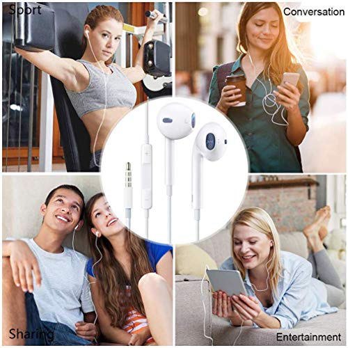 Earbuds/Headphones/Earphones,3.5mm Wired Headphones Noise Isolating Earphones Built-in Microphone & Volume Control Compatible Apple iPhone 6s/plus/6/5c/se/5s/iPad/Samsung/Android/MP3 MP4-03
