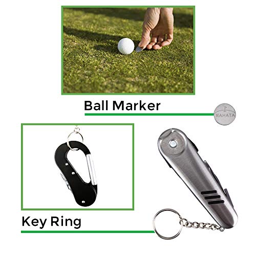 RAHATA 7-in-1 Golf Multitool Including Divot Repair,Groove Cleaner Brush,Cleat Tightener,Ball Maeker,Pocket Knife and Removable Pen,All You Need on The Golf Course - Thumbnail 3