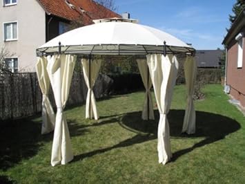 Amazon De Pro Garden Metall Pavillon Rund 350 Cm Partyzelt Taupe